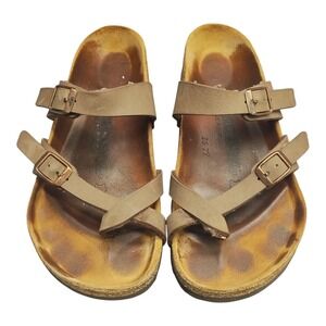 Birkenstock Mayari Flip Flop Sandals Womens Size 6 Brown Buckle Strap Slip On